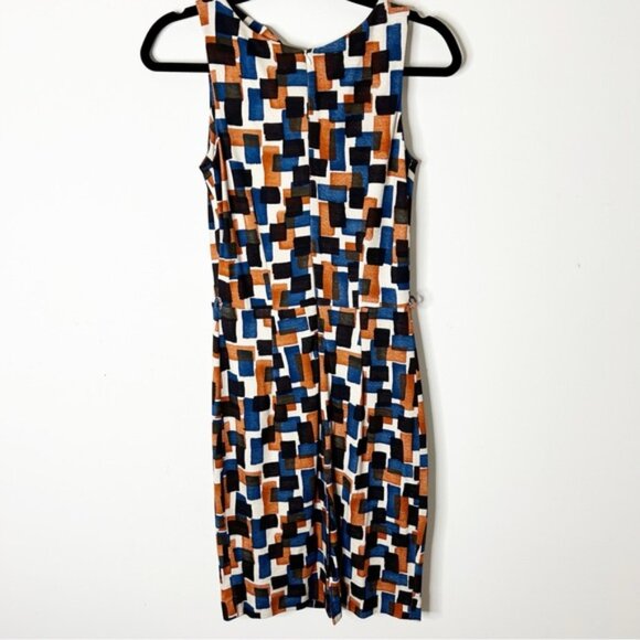 MANGO Suit Mini Dress Pencil sleeveless geometric pattern Size XS - Picture 11 of 16